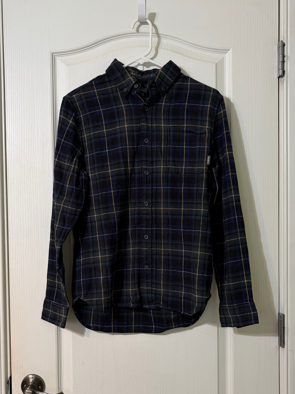 Men’s Green, Blue, & Yellow Flannel Shirt